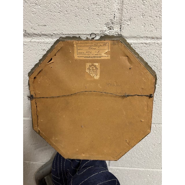 Framed print of a painting titled "Anna Brigitta" by German artist Corneille Max. Subject: A young girl holding yellow...