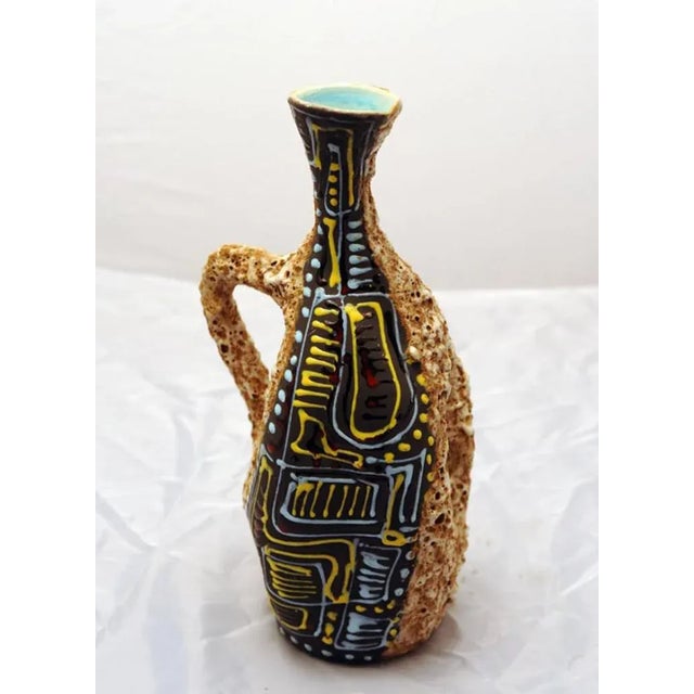 Italian Ceramic Vase with Enamel Decoration, 1950s For Sale - Image 4 of 4