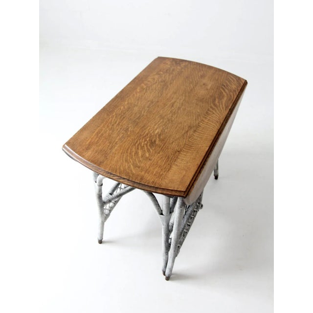 Antique Wicker Gate Leg Table For Sale - Image 9 of 12