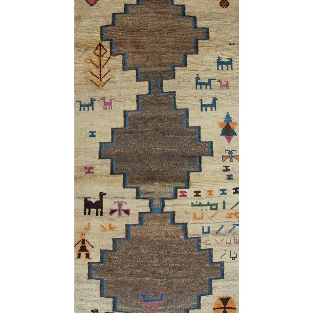 Vintage Gabbeh Rug With Tribal Design of Medallions and Tribal Figures For Sale - Image 4 of 10