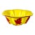 Chinese Imperial Yellow Peking Glass Lobed Bowl With Ruby Red Floral Overlay For Sale