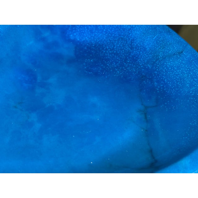 Mid Century Italian Blue Dyed Alabaster Ashtrays Catchalls Made in Italy - A Pair For Sale - Image 4 of 7