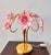 Vintage Pink Murano Glass Floral Table Lamp – Authentic Italian Curved Flower Desk Lamp With Brass Frame – Romantic Atmospheric Lighting For Sale - Image 9 of 18