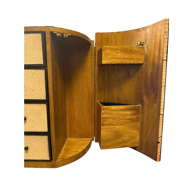 R & Y Augousti Inlaid Bamboo and Shagreen Jewelry Box For Sale In Chicago - Image 6 of 9