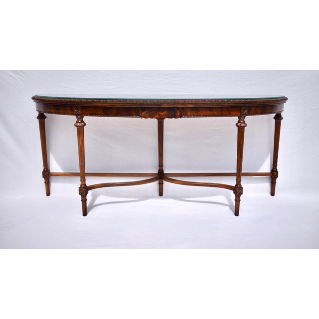 1960s Monumental French Style Demilune Console Table For Sale - Image 12 of 12