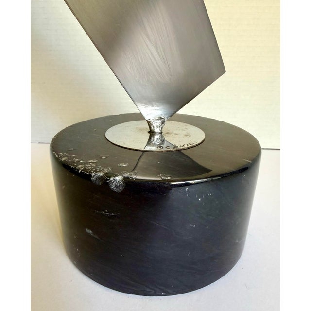 1975 Signed Curtis Jeré Brass & Mixed Metal Abstract Ribbon Sculpture For Sale - Image 11 of 11