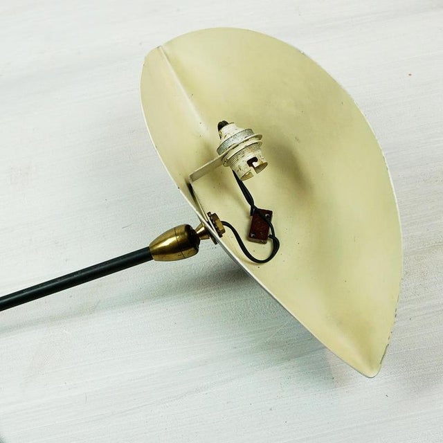 Black Single Arm Wall Lamp attributed to Serge Mouille, 1950s For Sale - Image 9 of 14