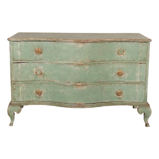 Danish Serpentine Front Chest of Drawers For Sale