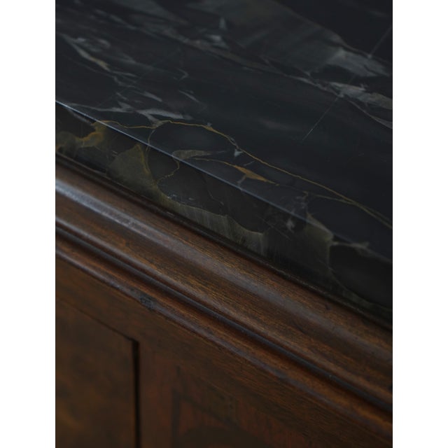 Vintage Neoclassical Marble Top Inlaid Dresser For Sale - Image 9 of 18