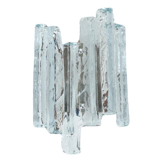 Ice Glass Wall Sconce from Kalmar For Sale