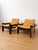 Vintage Oak and Orange Velvet Armchairs, 1979, Set of 2 For Sale - Image 6 of 8