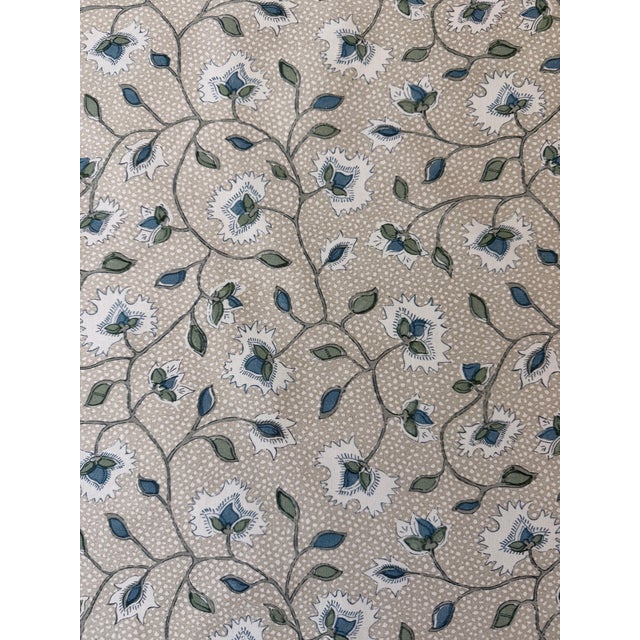 French Anna French Chelsea Slate and Linen Fabric 1 3/8 Yards For Sale - Image 3 of 4