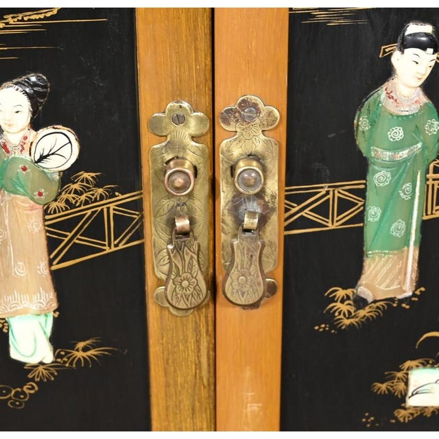 Asian Cabinet with Lacquered Wooden Liqueurs, China, 1950s For Sale - Image 18 of 18