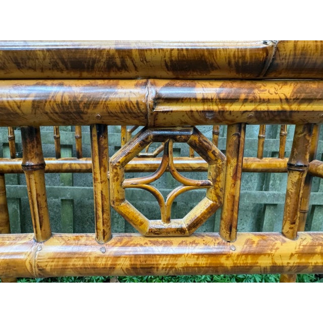 Tortoise Bamboo Console With Fabulous Patina | Chairish