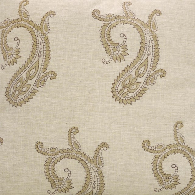 Textile Fabdivine Bankebihari Handmade Block Print Pillow Cover Linen Blend Floral Decorative 12x20inch Cushion Cover For Sale - Image 7 of 9