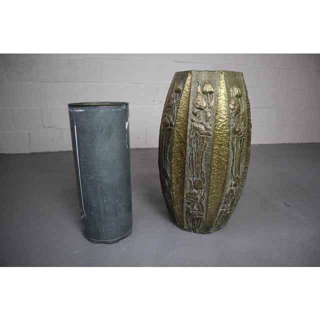 Umbrella Stand in Hammered Embossed Copper, 1890s For Sale - Image 4 of 12