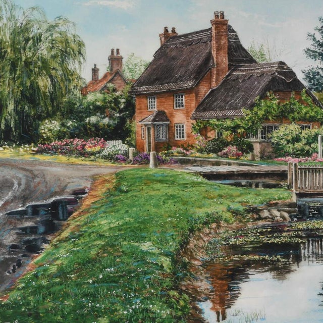 A Print of William Mangum's "Glenn House #54" showcases the historic Glenn House with its elegant architecture, including...