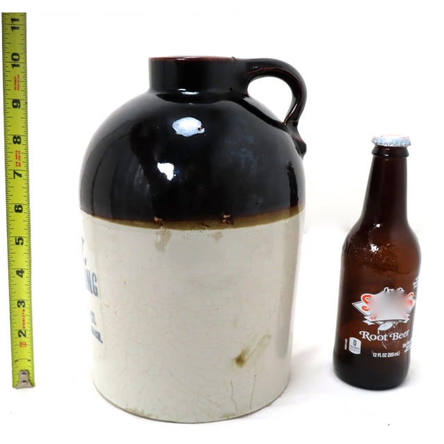 Antique American Stoneware Blue Decorated Salad Dressing Advertising Jug For Sale - Image 11 of 13