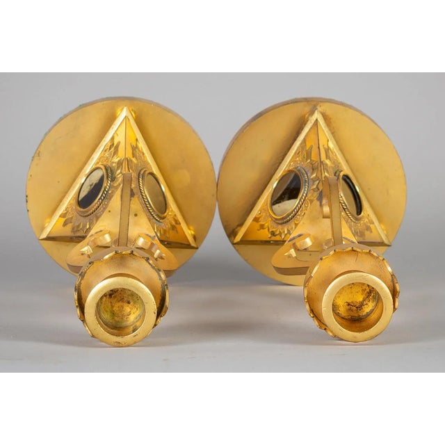 Antique English Gilded Bronze Candlesticks - a Pair For Sale In Boston - Image 6 of 8
