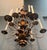 Mid-Century Modern 1940s Large 2-tier chandelier in gold metal with 12 lights in the style of Maison Baguès For Sale - Image 3 of 12