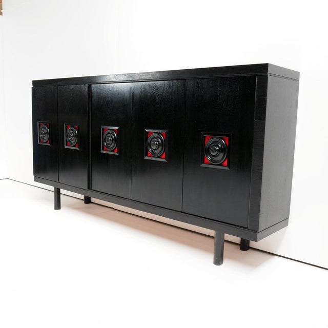 Very Large Brutalist Black Sideboard, Belgium, 1960s For Sale - Image 4 of 12