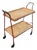 Stitched Leather and Rattan Bar Cart by Jacques Adnet, 1950s For Sale