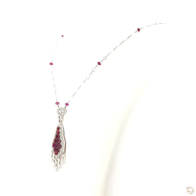 This statement necklace from our contemporary estate collection centers on an 8.55-carat diamond in a rose cut, prized for...