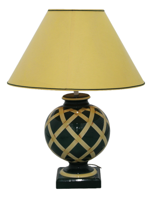 Green and Beige Ceramic Table Lamp, 1970s
