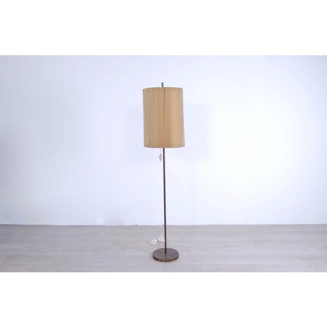 Floor Lamp with Pleated Lampshade, 1950s For Sale - Image 10 of 11