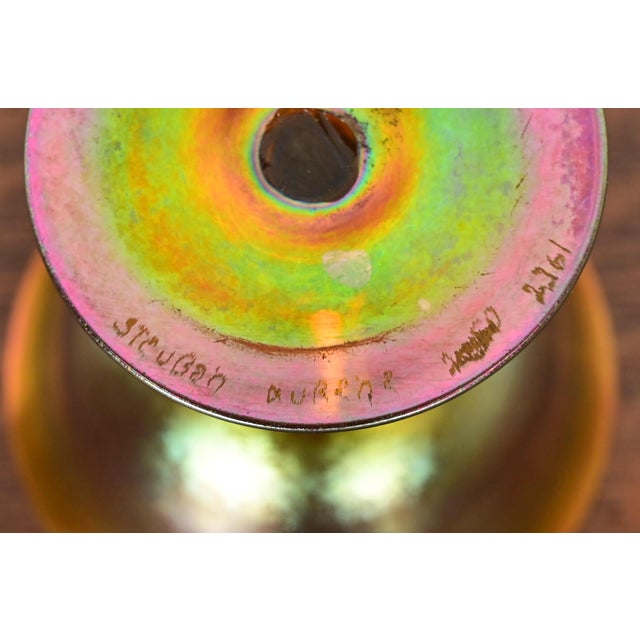 Glass Steuben Aurene Iridescent Art Glass Goblets, Set of Eight For Sale - Image 7 of 9