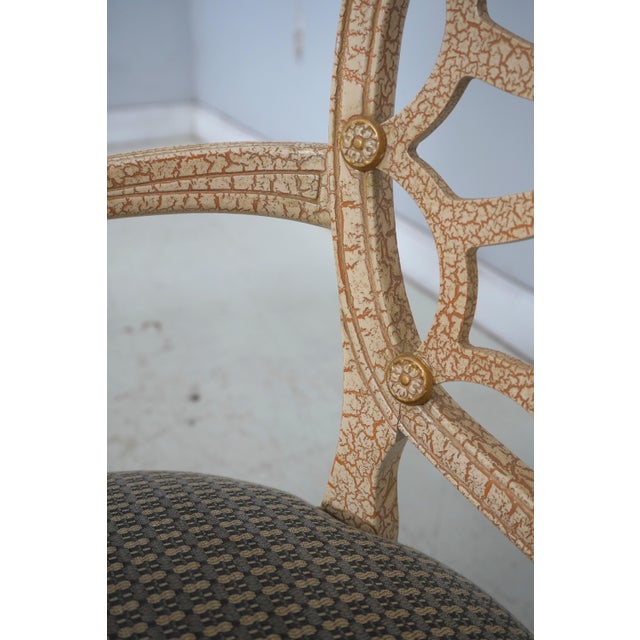 Set of 4 Ello Web Back Crackle Finish Armchairs For Sale - Image 12 of 18