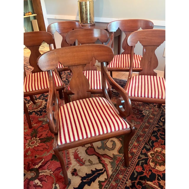 Henkel Harris dining chairs from the Virginia Galleries Collection. Made of Black Walnut (company description). Newly...