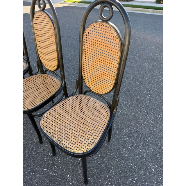 1970s Vintage Thonet Style Dining Chairs (4) For Sale - Image 5 of 12