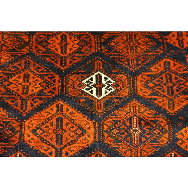 1900s Blue Navy Geometric Tribal Antique Persian Balouch Rug 2' 0'' X 2' 6'' Knotted Wool Carpet For Sale - Image 13 of 13