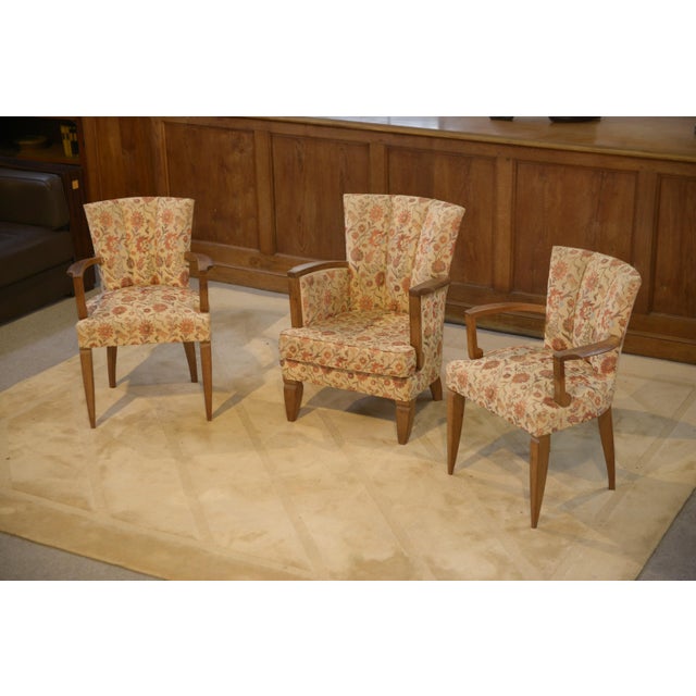 Bridge Armchairs by Jules Leleu, 1930s, Set of 3 For Sale - Image 14 of 17