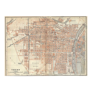 Antique Map of Turin Italy