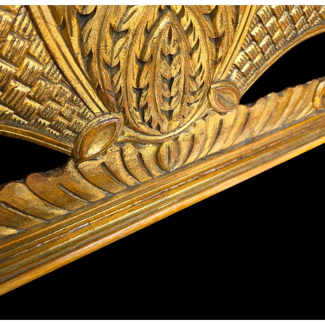Gold Antique 18th/19th Century 64.5" Long French Giltwood Architectural Pediment for Door/Window For Sale - Image 8 of 8