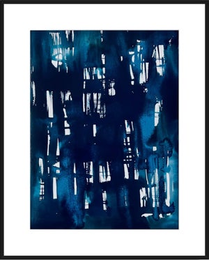 The Blue Night Abstract Ink on Paper