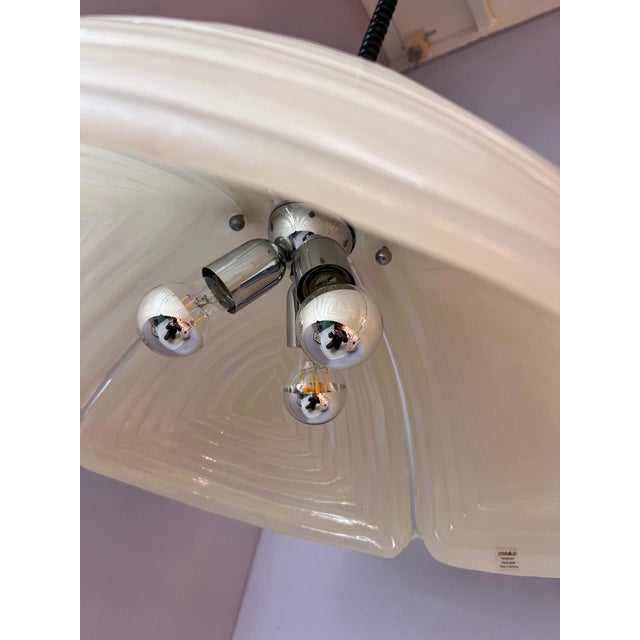 Hanging Lamp in White Glass and Chrome from Cristallux For Sale - Image 10 of 11