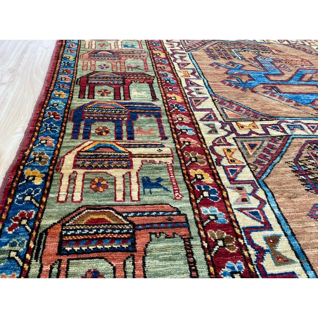 Vintage Ersari Wool Rug, Camel Bird Gul For Sale - Image 10 of 13