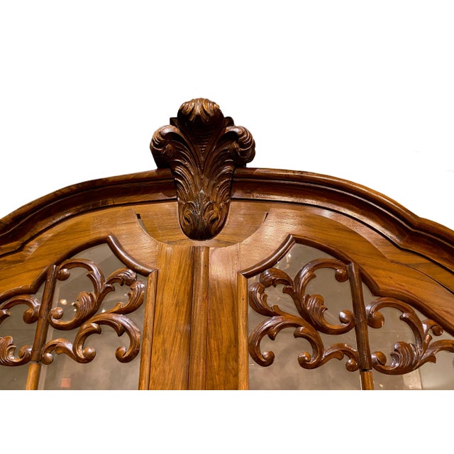 Traditional Dutch Walnut Bombe Breakfront For Sale - Image 3 of 6