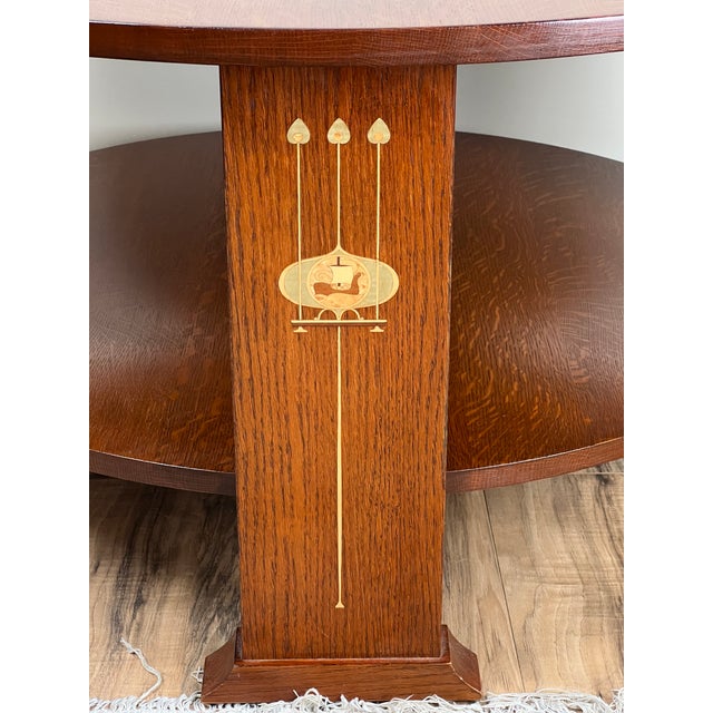Early 21st Century Vintage Harvey Ellis by Stickley Oak Cocktail Table For Sale - Image 5 of 11
