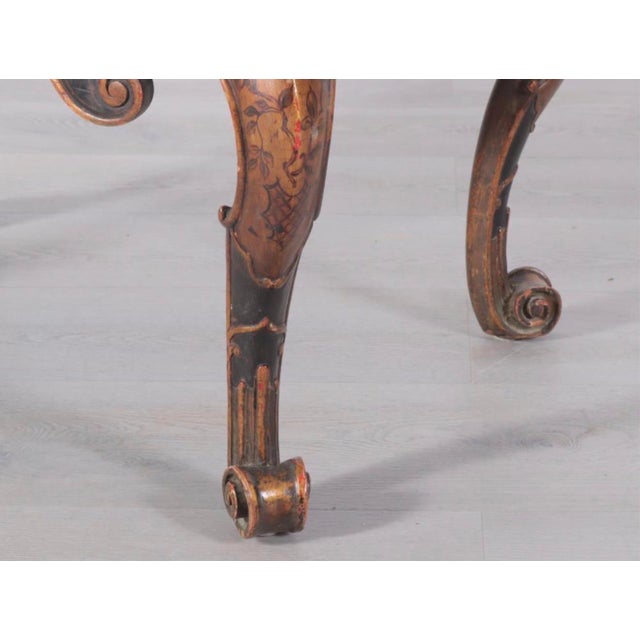 Rococo Late 19th Century Rococo Venetian Styled Painted and Japanned Coffee or Cocktail Table Marble Top For Sale - Image 3 of 8