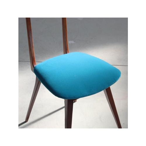 Velvet and Wood Chair, 1959 For Sale - Image 13 of 18