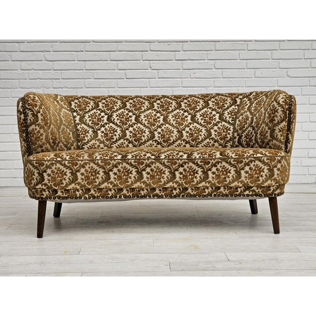 1960s Vintage Danish Two-Seater Banana Sofa, 1960s For Sale - Image 5 of 18