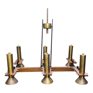 Mid-Century Modern Rectangular Italian Chandelier in the Manner of Arredoluce For Sale