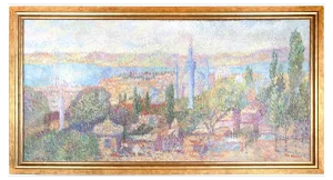 Stan Reszka, Pointillist View of Istanbul, Oil on Canvas, 1951