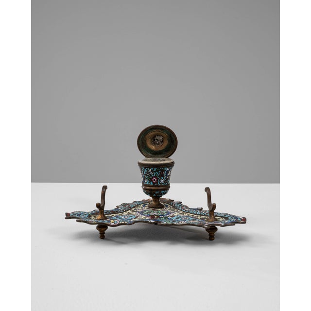 19th Century French Bronze Desk Inkwell For Sale - Image 10 of 18