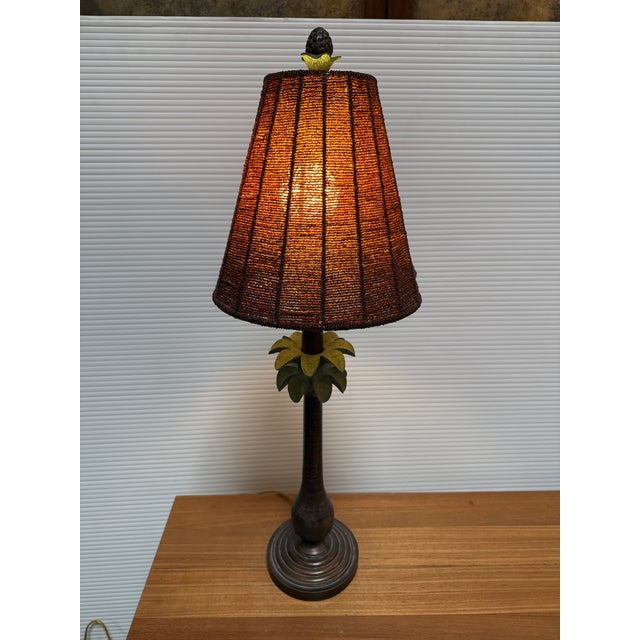 Design Plus Gallery presents a Palm Tree Table Lamp with Beaded Shade. The lamp is tropical, just delightful, and will add...