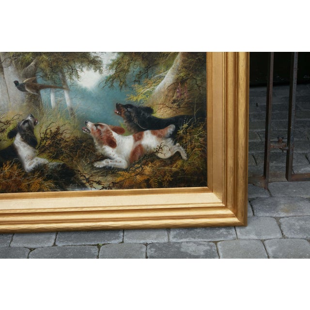 19th Century Edward Armfield 19th Century Oil Painting Depicting Dogs Flushing a Pheasant For Sale - Image 5 of 9